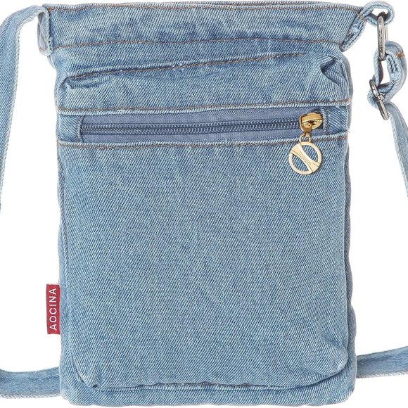 Handbags - Small Denim Purse Blue Jean Purse Shoulder Bag Denim Crossbody Bags for Women
